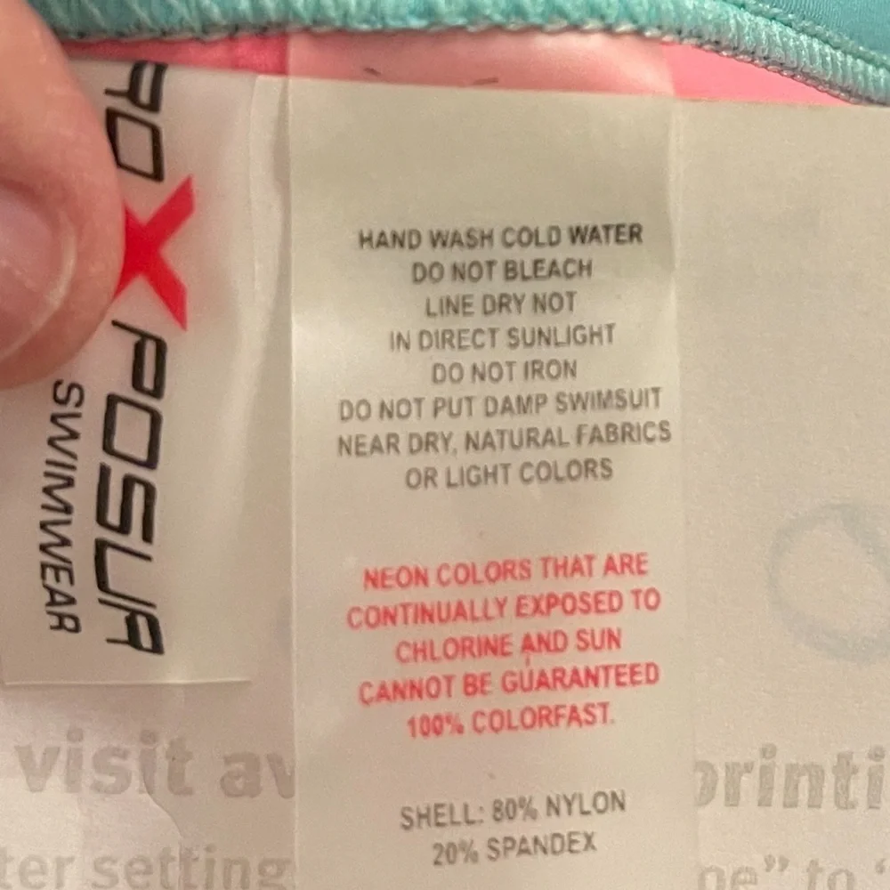 Girl's Zeroxposur Swim Skirt Coverup Size 14 1/2 Black Neon‎ Pink Teal waistband